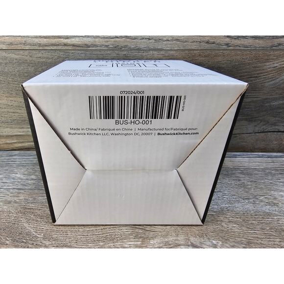 Bushwick Kitchen Honeypot Jar White Ceramic w/ Lid & Wooden Dipper 14 oz - Picture 4 of 4